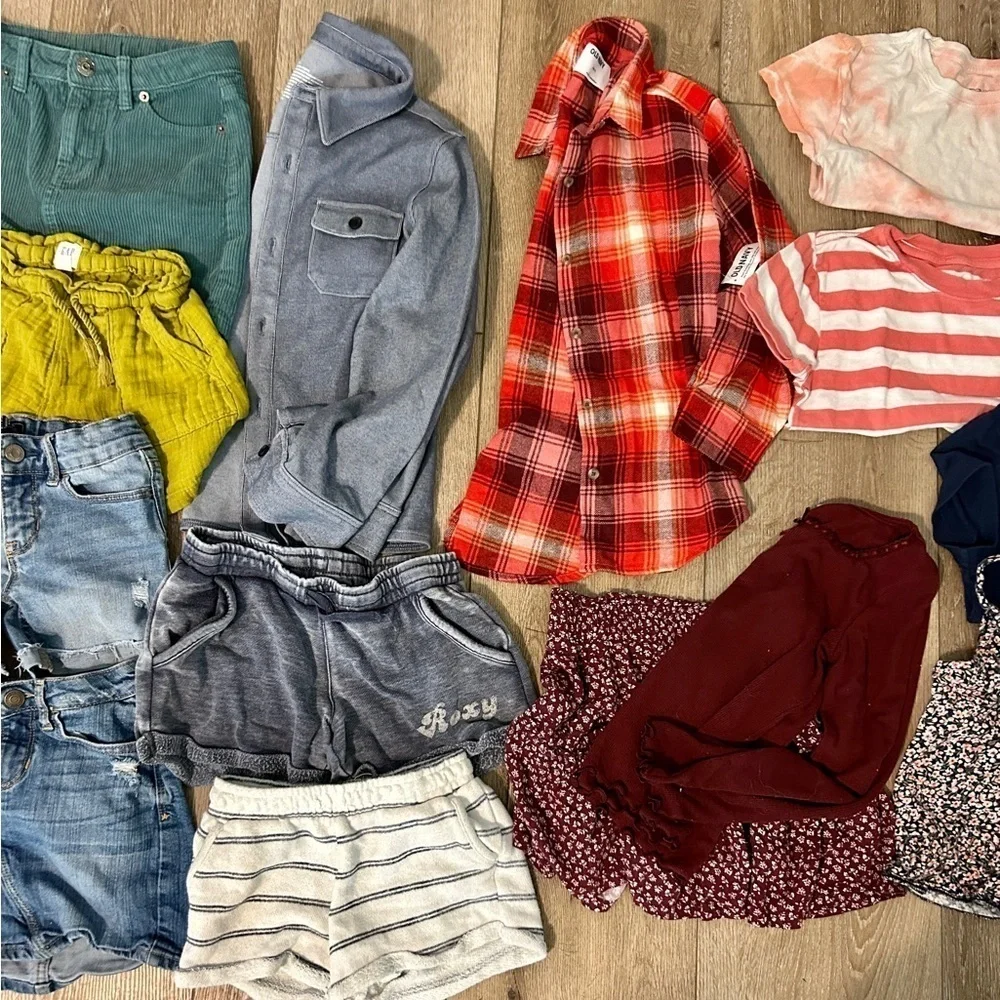 Mixed Girls S 6-7 15pc Clothing Bundle GAP Kids, Roxy, Art Class, Old Navy